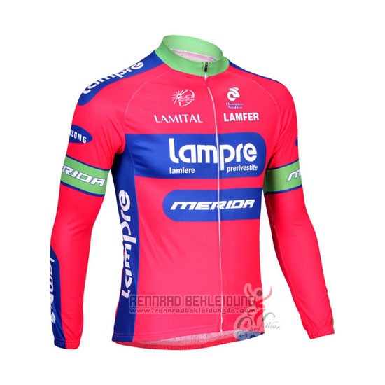 2012 Fahrradbekleidung Lampre Merida Rosa und Azurblau Trikot Langarm und Tragerhose